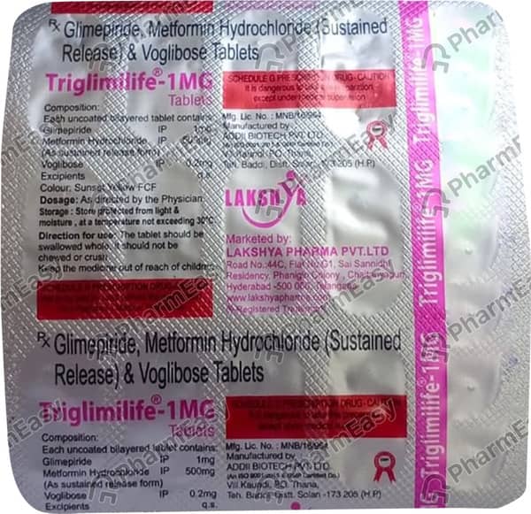 Triglimilife 1Mg Strip Of 10 Tablets
