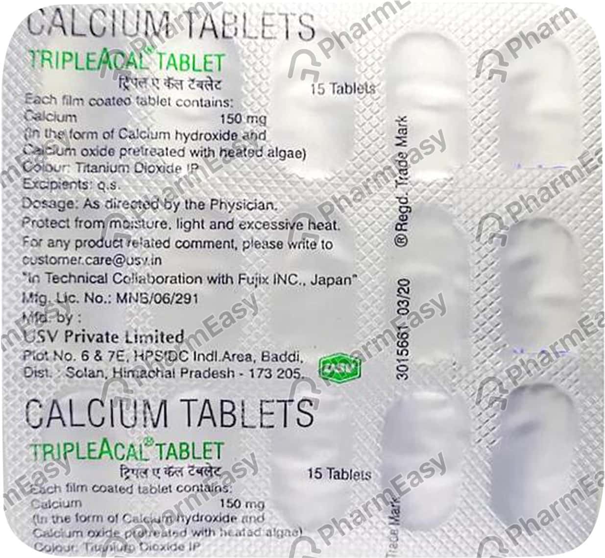 Tripleacal 150 MG Tablet (15) Uses, Side Effects, Price & Dosage
