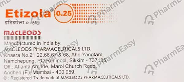 Etizola 0.25 Tablet
