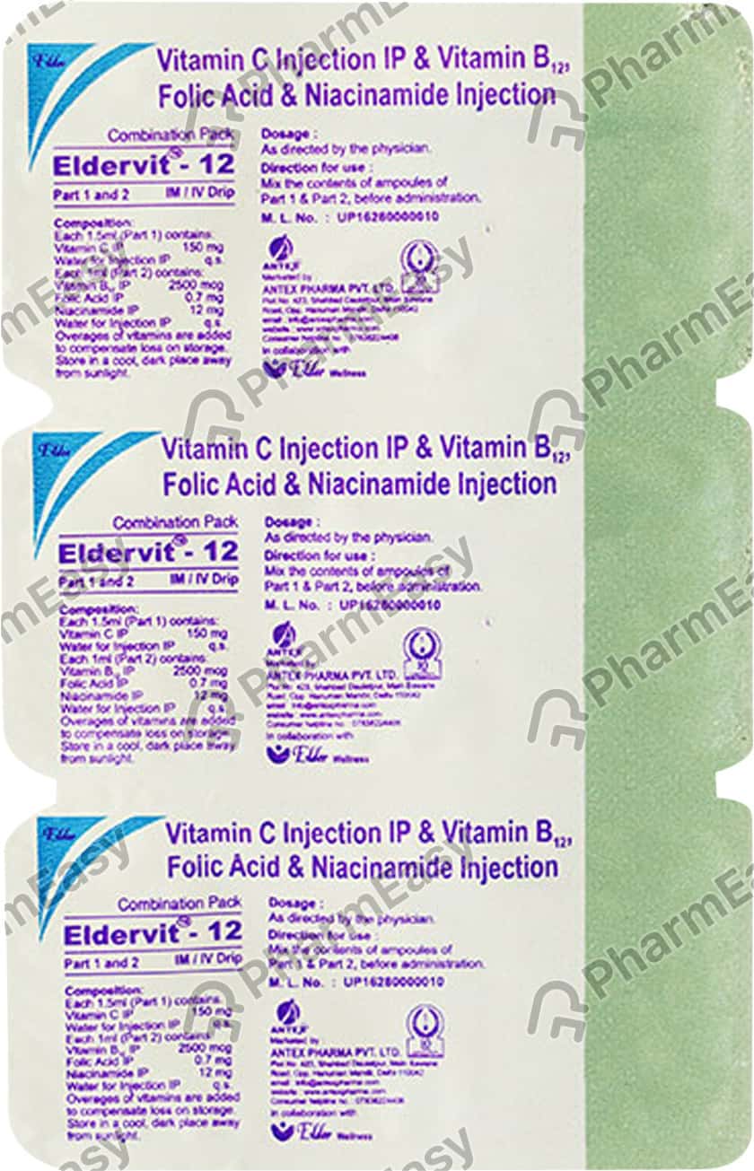 eldervit b12 injection Buy Eldervit B12 Combination Pack 1.5ml Online & Save Up to 24% at PharmEasy