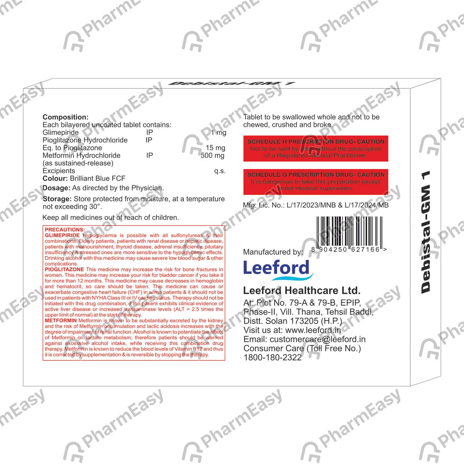 Buy Debistal Gm 1mg Strip Of 10 Tablets Online at Flat 15% OFF | PharmEasy