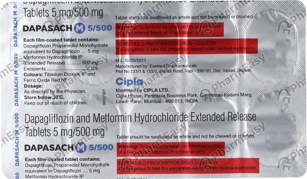 Dapasach M 5/500mg Strip Of 10 Tablets