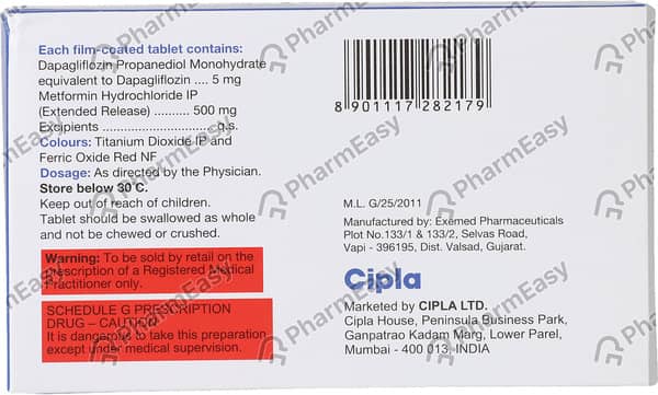 Dapasach M 5/500mg Strip Of 10 Tablets