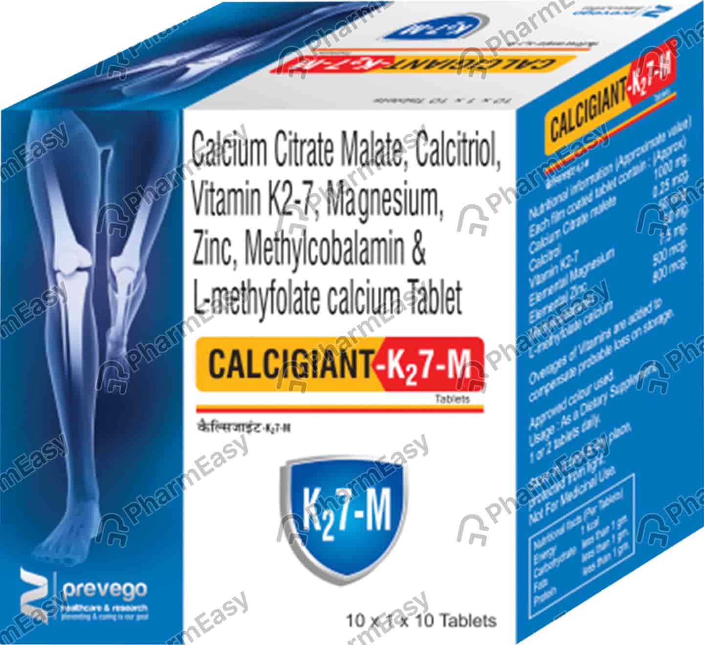 Calcigiant K2 7 M Strip Of 10 Tablets