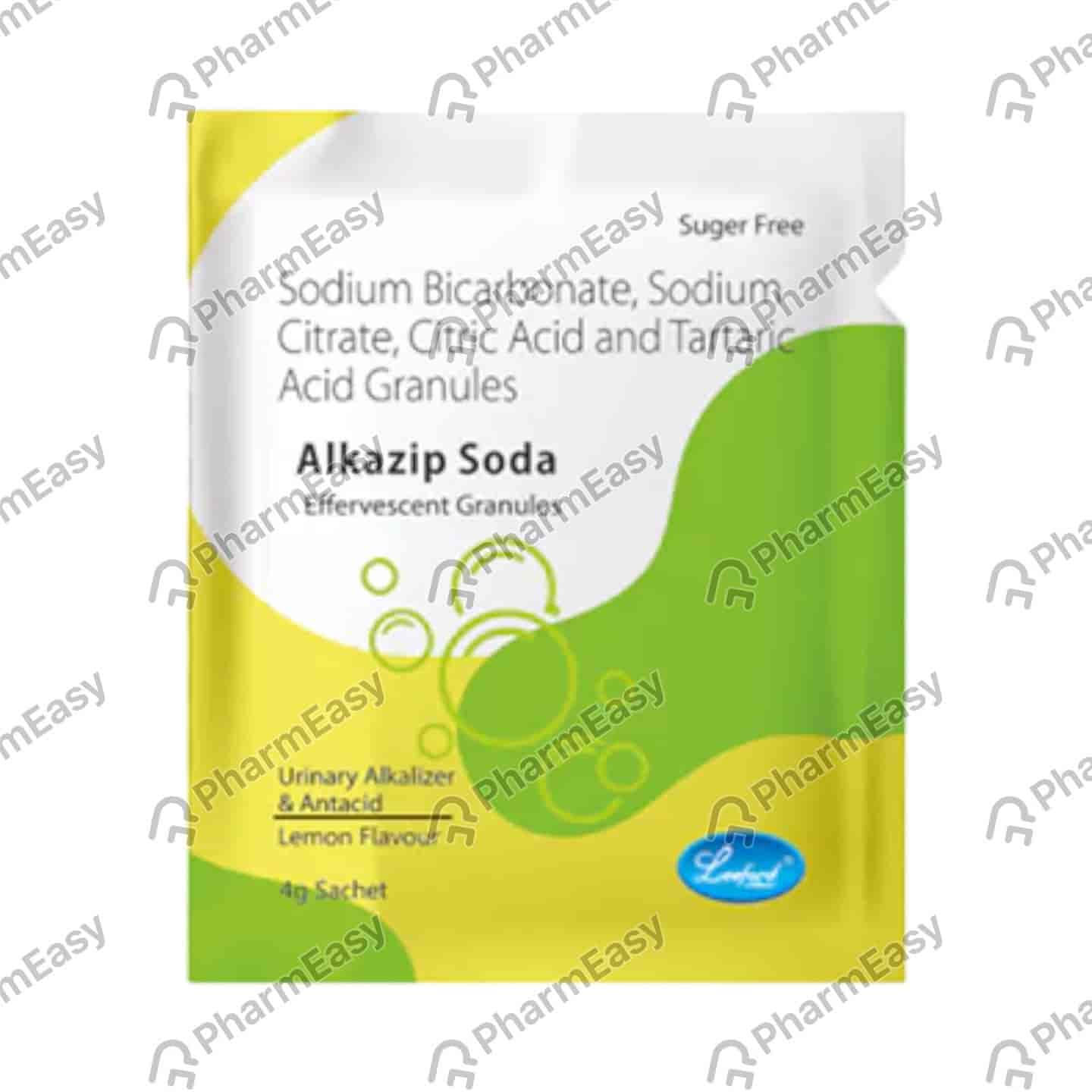 Alkazip Soda Lemon Flavour Sugar Free Sachet Of 4gm Effervecent Granules