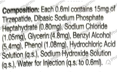 Mounjaro Kwikpen 15mg Pre Filled Pen Of 2.4ml Solution For Injection