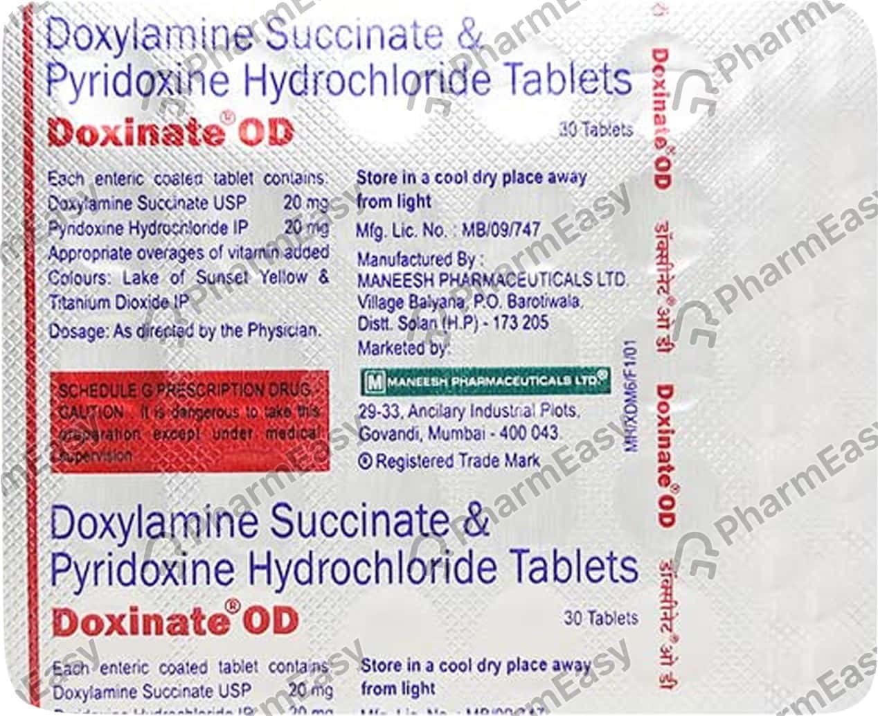 Doxinate Od Strip Of 30 Tablets Uses, Side Effects, Price & Dosage