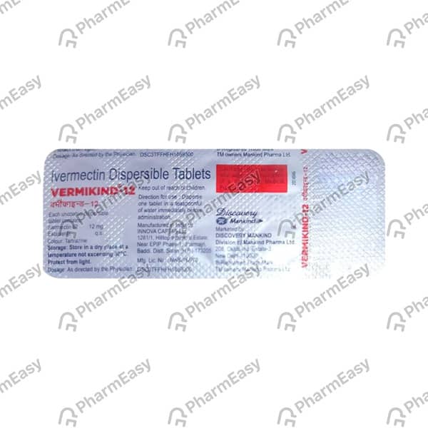 Vermikind 12mg Strip Of 10 Tablets