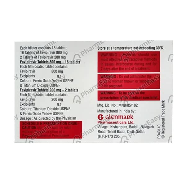 Fabiflu 800mg Co Pack Of 18 Tablets