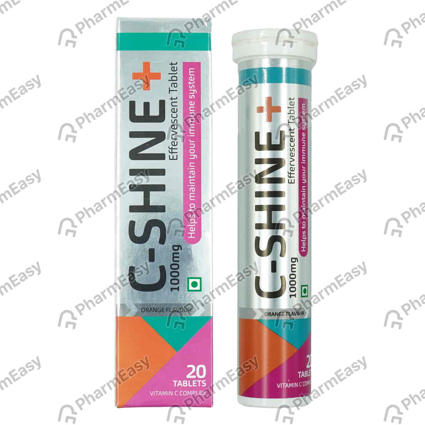 C Shine Plus Orange Flavour Sugar Free Bottle Of 20 Effervescent Tablets