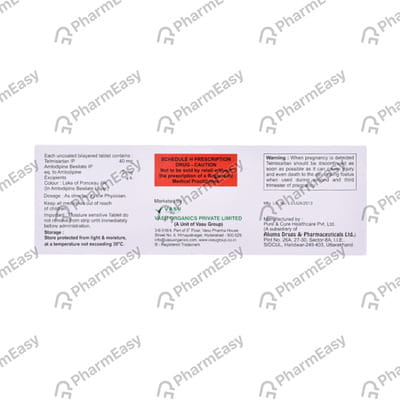 Telmifine Am 40/5mg Strip Of 10 Tablets