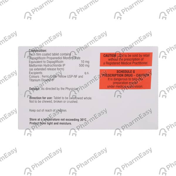 Dapamac M 10/500mg Strip Of 10 Tablets