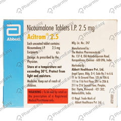 ACITROM 2.5MG STRIP OF 30 TABLETS