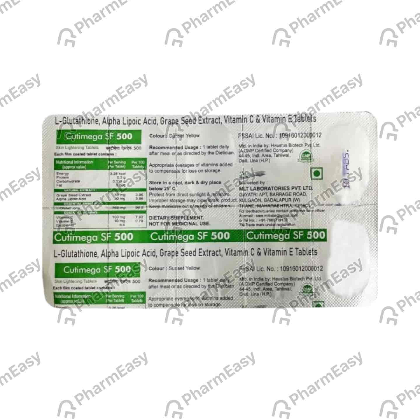 Cutimega Sf 500 Strip Of 10 Capsules