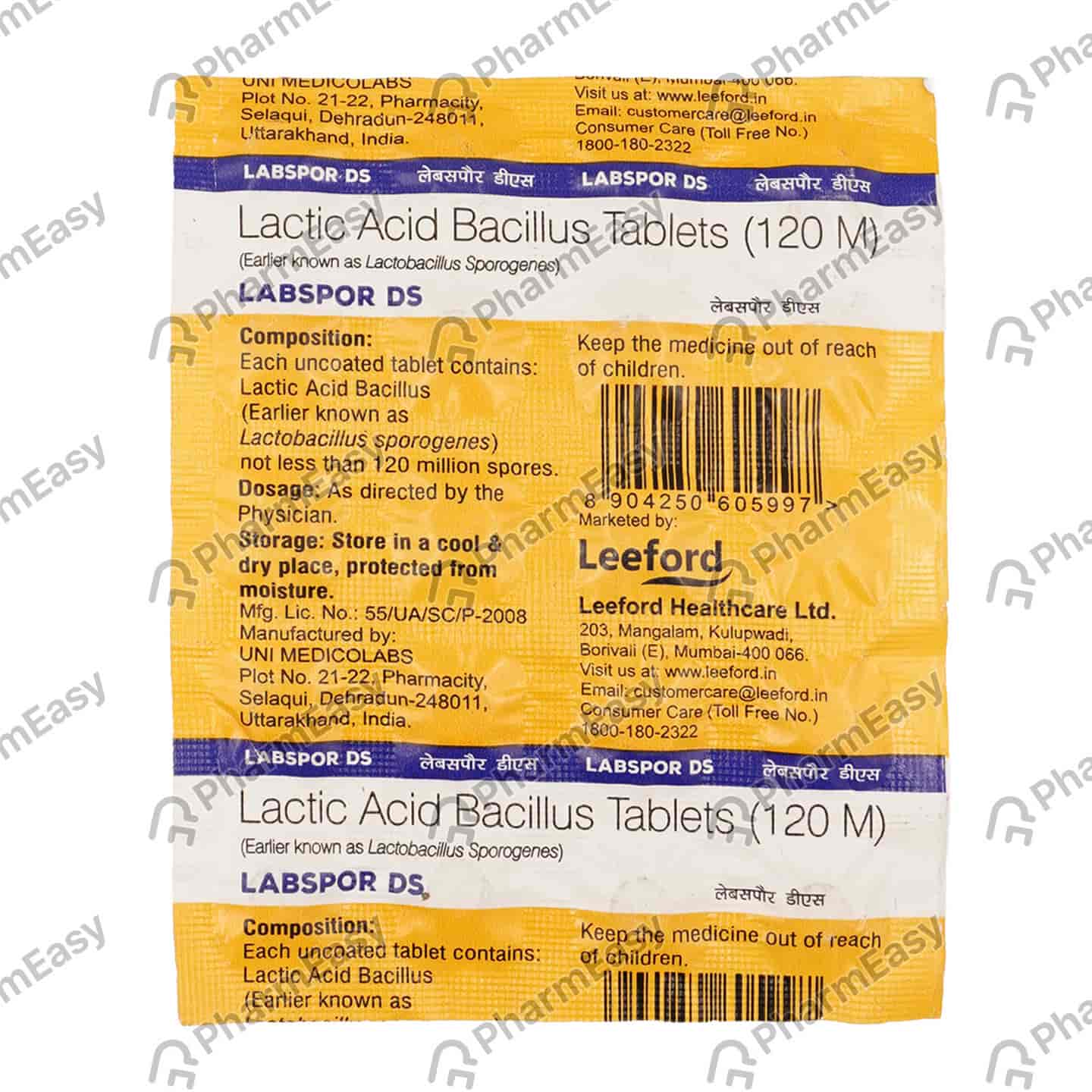 Labspor Ds Strip Of 20 Tablets