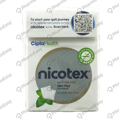 Nicotex 4mg Mint Plus Flavour Sugar Free Strip Of 15 Chewing Gums