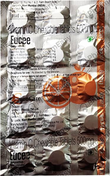 Eucee 500mg Strip Of 10 Chewable Tablets