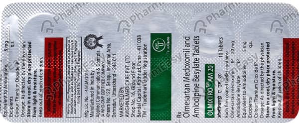 Olmixtro Am 20mg Strip Of 10 Tablets