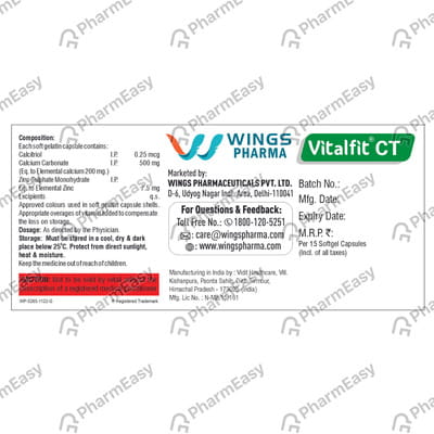 Vitalfit Ct Strip Of 15 Softgel Capsules