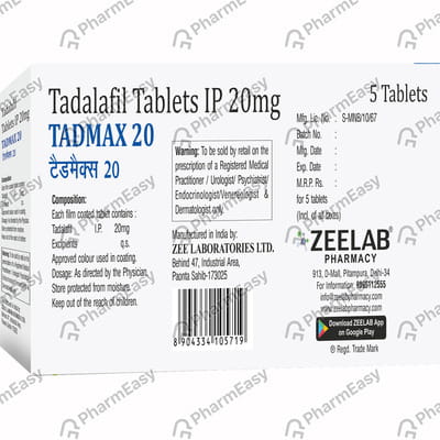 Tadmax 20mg Strip Of 5 Tablets