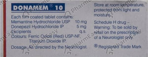 Donamem 10/10mg Strip Of 10 Tablets