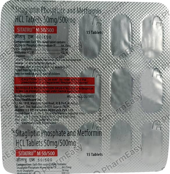 Sitatru M 50/500mg Strip Of 15 Tablets