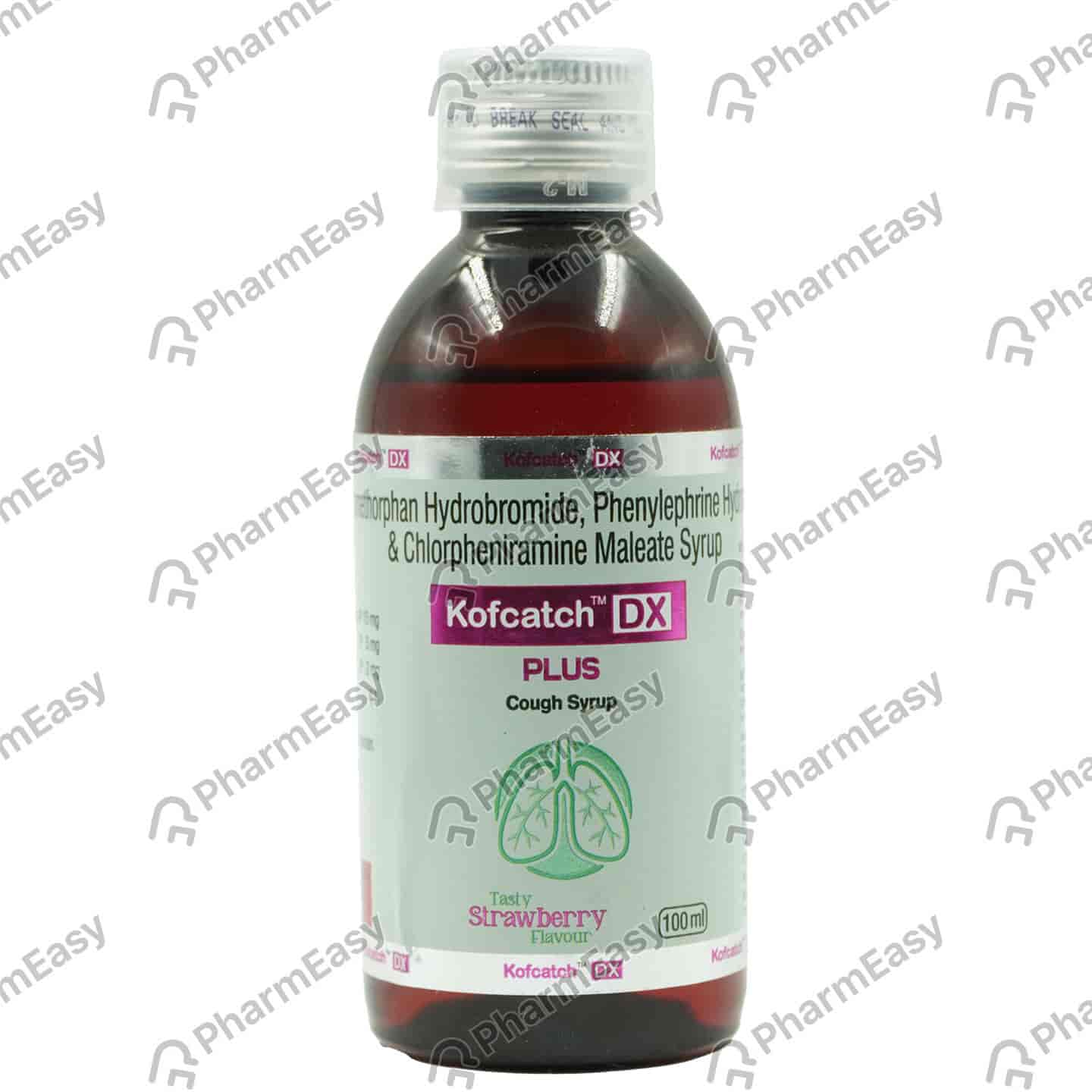 Kofcatch Dx Plus Tasty Starawberry Flavour Bottle Of 100ml Cough Syrup