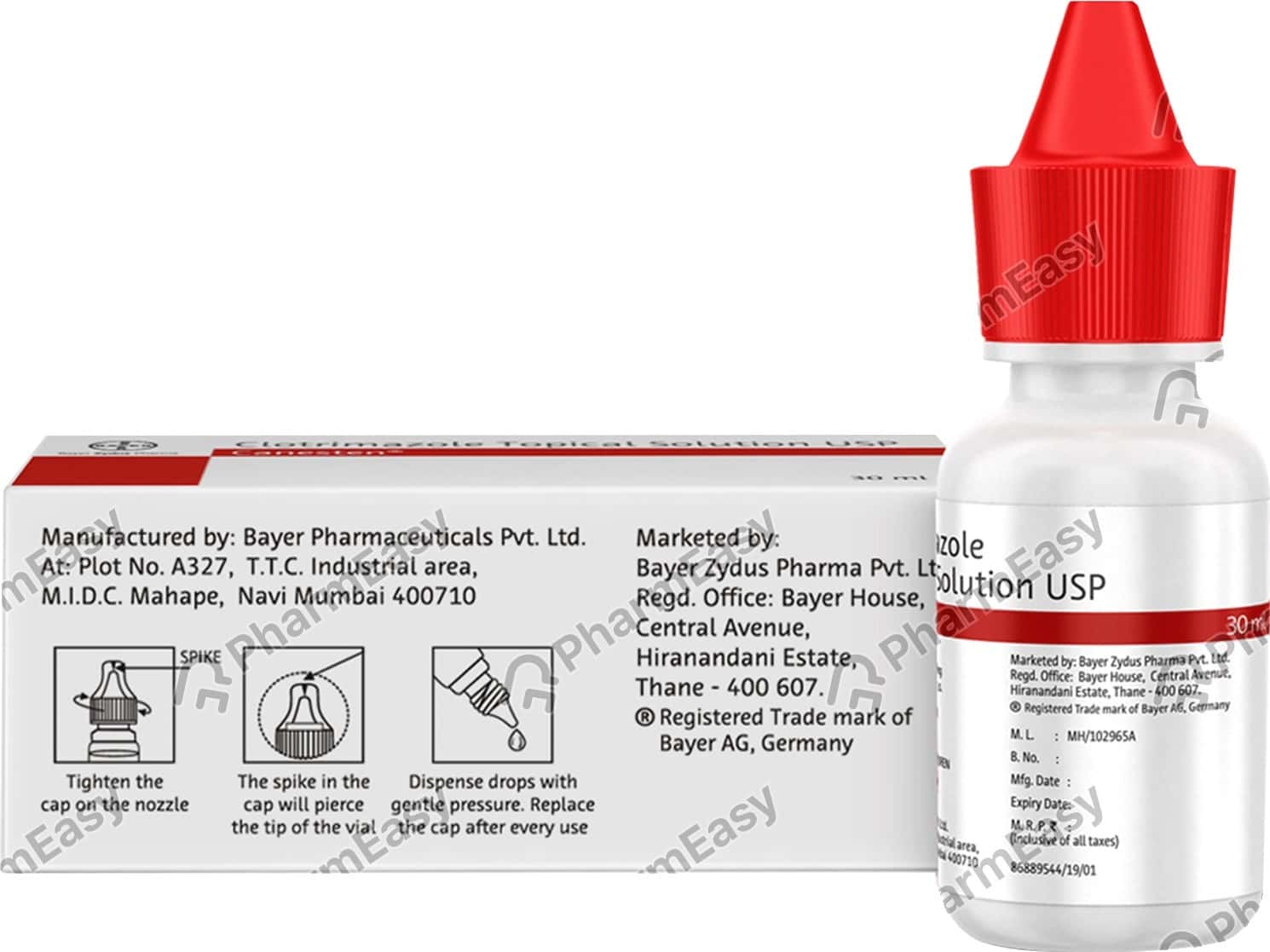 Canesten 10 MG Skin Solution (30) Uses, Side Effects, Price & Dosage