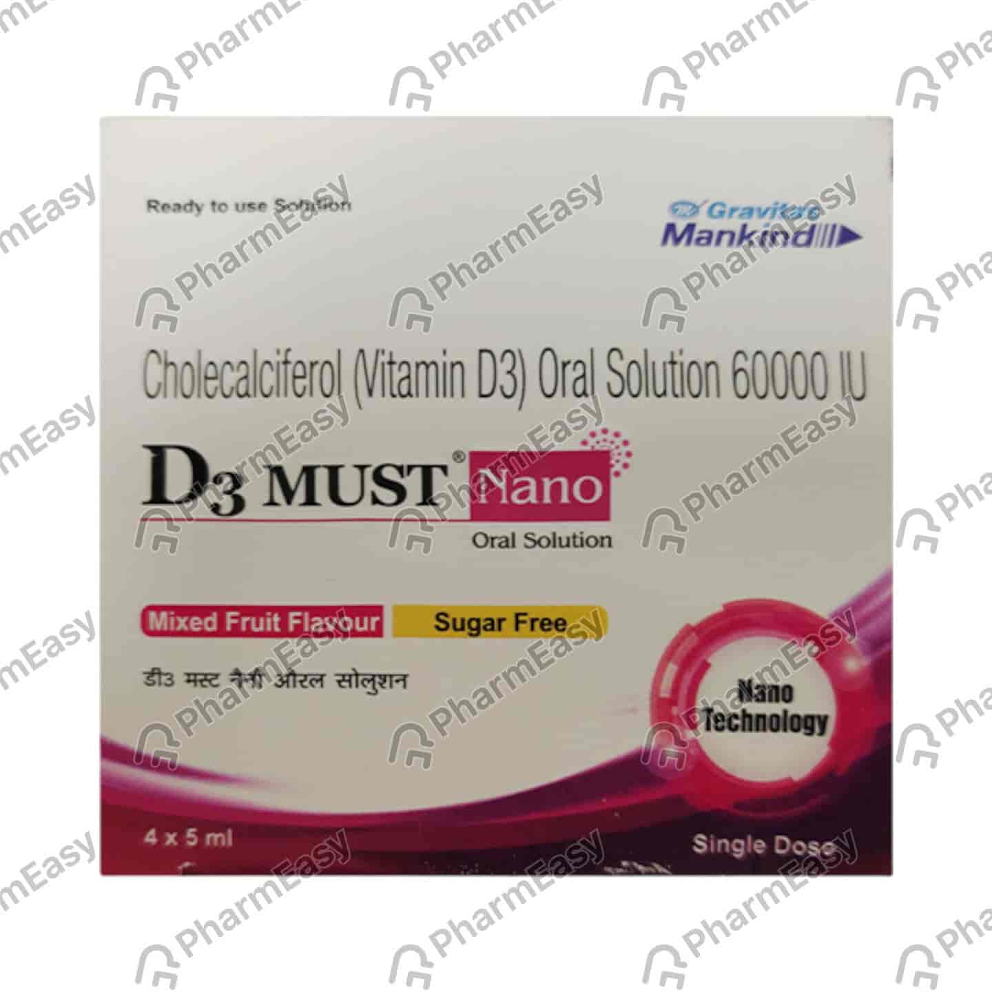 D3 Must Nano Mixed Fruit Flavour Sugar Free Bottle Of 5ml Oral Solution