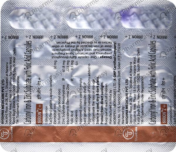 Irrion Z Plus Strip Of 15 Capsules