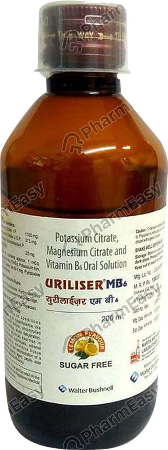 Buy Uriliser Mb6 Lemon Flavour Sugar Free Bottle Of 200ml Solution