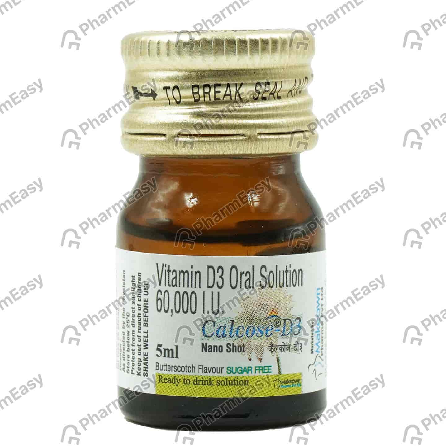 Calcose D3 Nano Shot Butterscotch Flavour Sugar Free Bottle Of 5ml Oral Solution