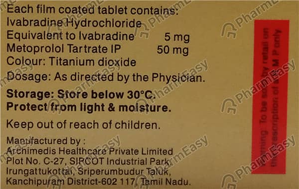 Ivabrad M 5/50mg Strip Of 10 Tablets