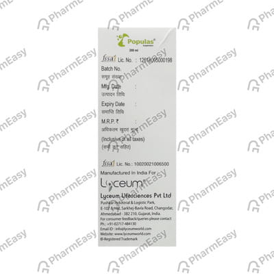 Populas Mango Flavour Sugar Free Bottle Of 200ml Suspension