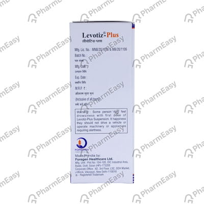 Levotiz Plus Orange And Pineapple Flavour Bottle Of 60ml Suspension
