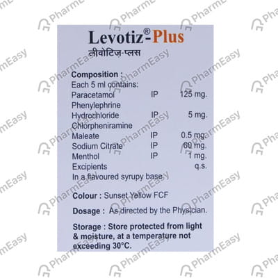 Levotiz Plus Orange And Pineapple Flavour Bottle Of 60ml Suspension