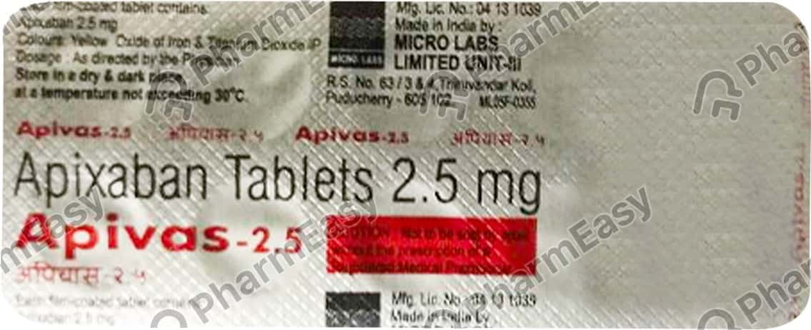 Buy Apivas 2.5 MG Tablet (10) Online at Flat 15% OFF | PharmEasy