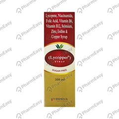 LYCOPPER SUGAR FREE BOTTLE OF 300ML SYRUP