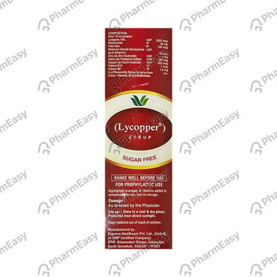 Lycopper Sugar Free Bottle Of 300ml Syrup
