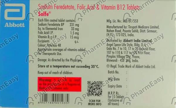 Solfe Strip Of 15 Tablets