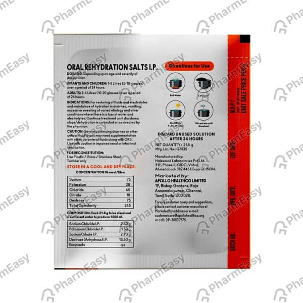 Ors Orange Flavour Sachet Of 21.8gm Oral Powder