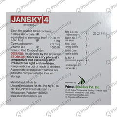 JANSKY 4 STRIP OF 15 TABLETS