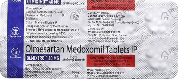 Olmixtro 40mg Strip Of 10 Tablets
