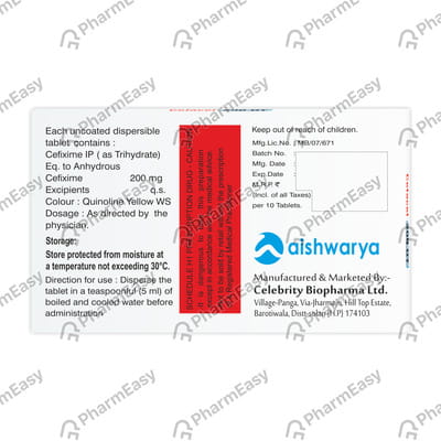 Cefacel 200mg Dt Strip Of 10 Tablets