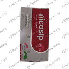 Nicosip 4mg Mint Flavour Sugar Free Strip Of 10 Nicotine Gum