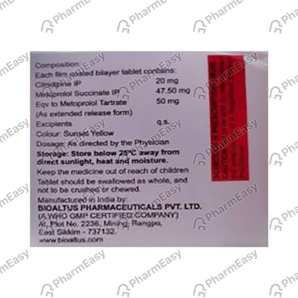 Cilsam Xl 20/50mg Strip Of 10 Tablets