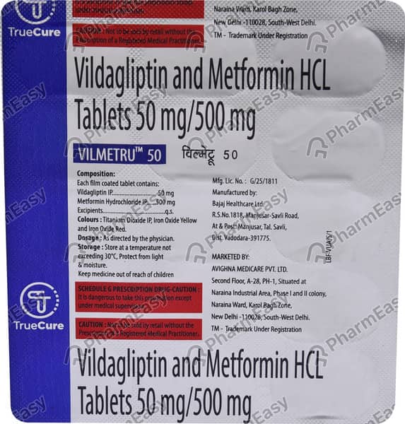 Vilmetru 50/500Mg Strip Of 15 Tablets