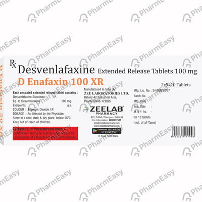 D Enafaxin 100mg Xr Strip Of 10 Tablets