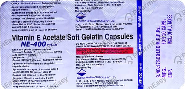 Ne 400mg Strip Of 10 Softgel Capsules