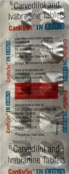 Cardivas In 3.125/5Mg Strip Of 10 Tablets